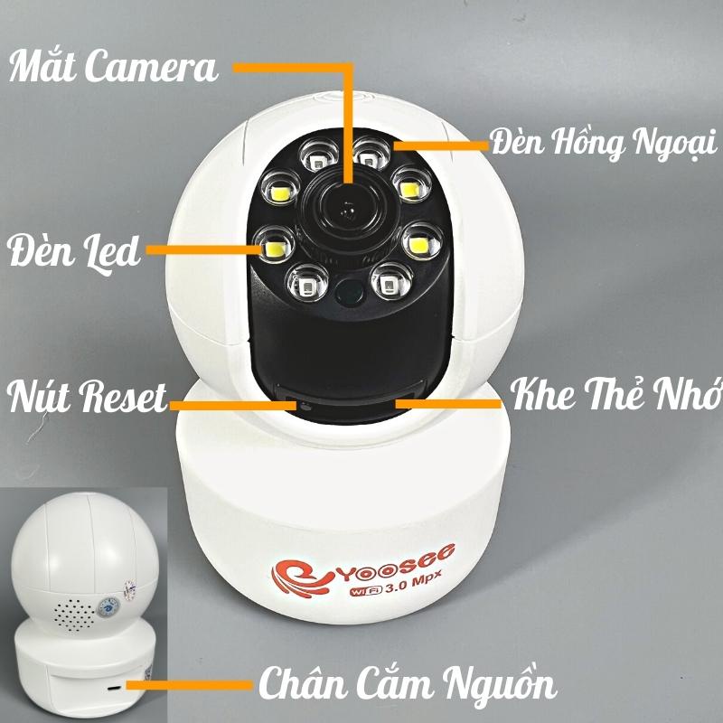 Yoosee YS-2031 IP Camera , 1080P , 360 Degree Beardless Rotation, (Camera 2.0Mpx - Logo printed 3.0Mpx)