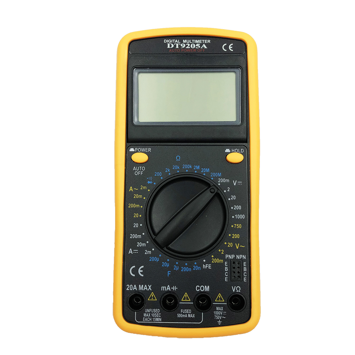 Đồng hồ vạn năng điện tử màn hình LCD Digtital DT-9205A chính hãng, chuyên đo điện trở dòng điện một chiều xoay chiều