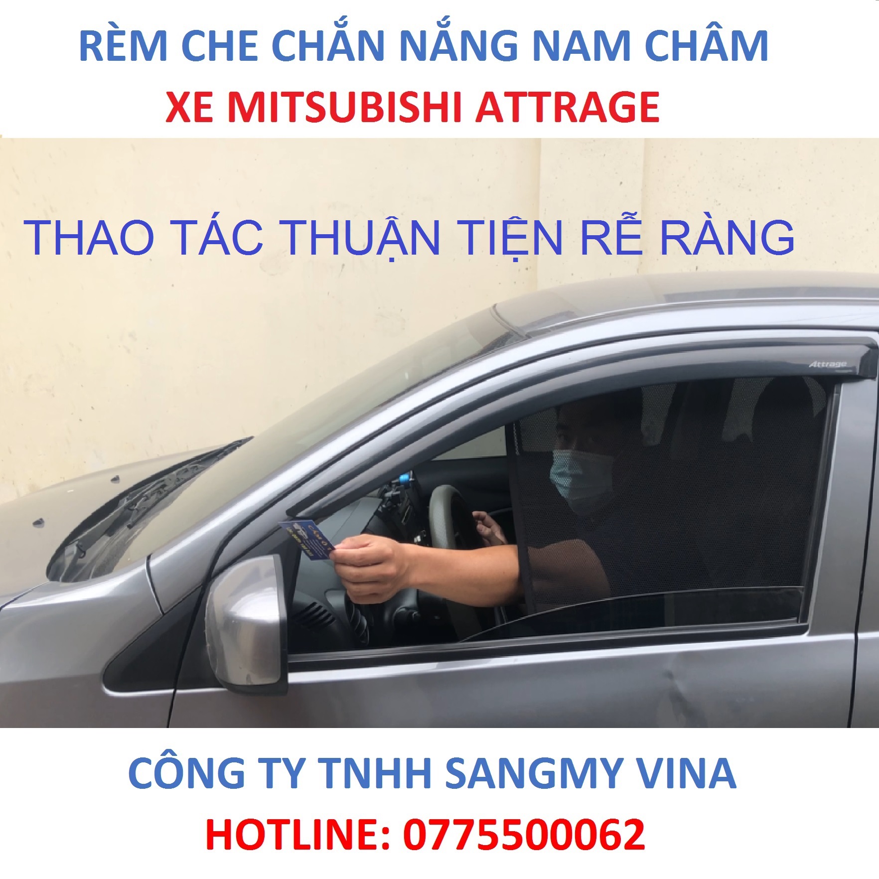RÈM CHE NẮNG NAM CHÂM XE MITSUBISHI ATTRAGET