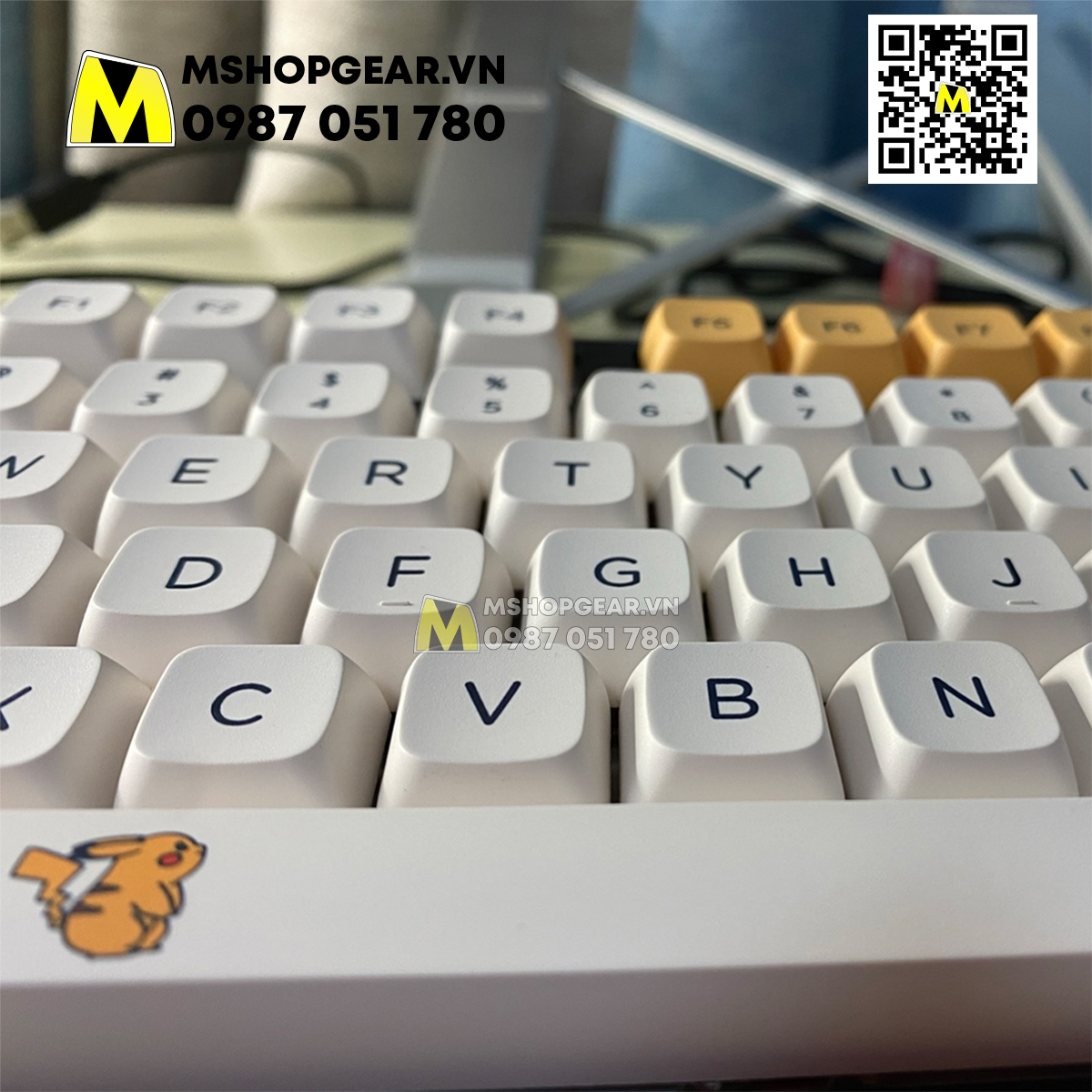 Bộ nút gắn bàn phím cơ - Keycap XDA-QX Pikachu thick pbt xda profile dye-sub 139 keys