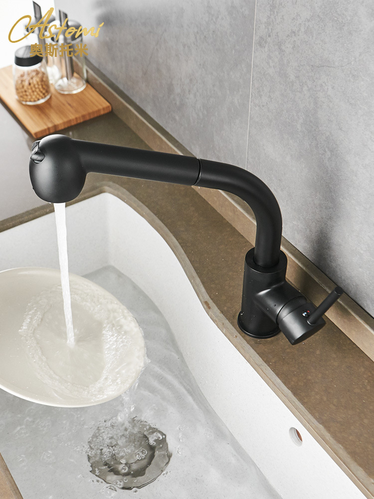 vòi rửa bát nóng lạnh rút dây cổ thấp Lukas