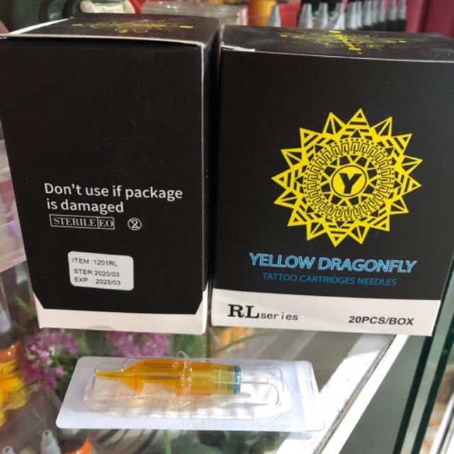 Kim xăm Pen 1RL đi nét Yellow Dragonfly