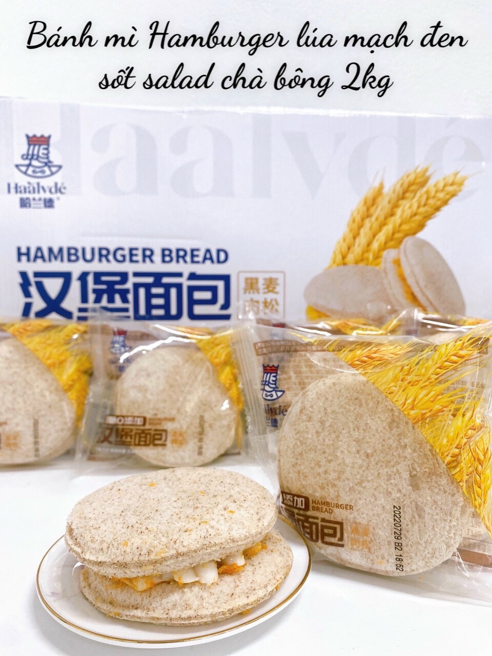 Bánh Hamburger nhân sữa chua ruốc siêu ngon