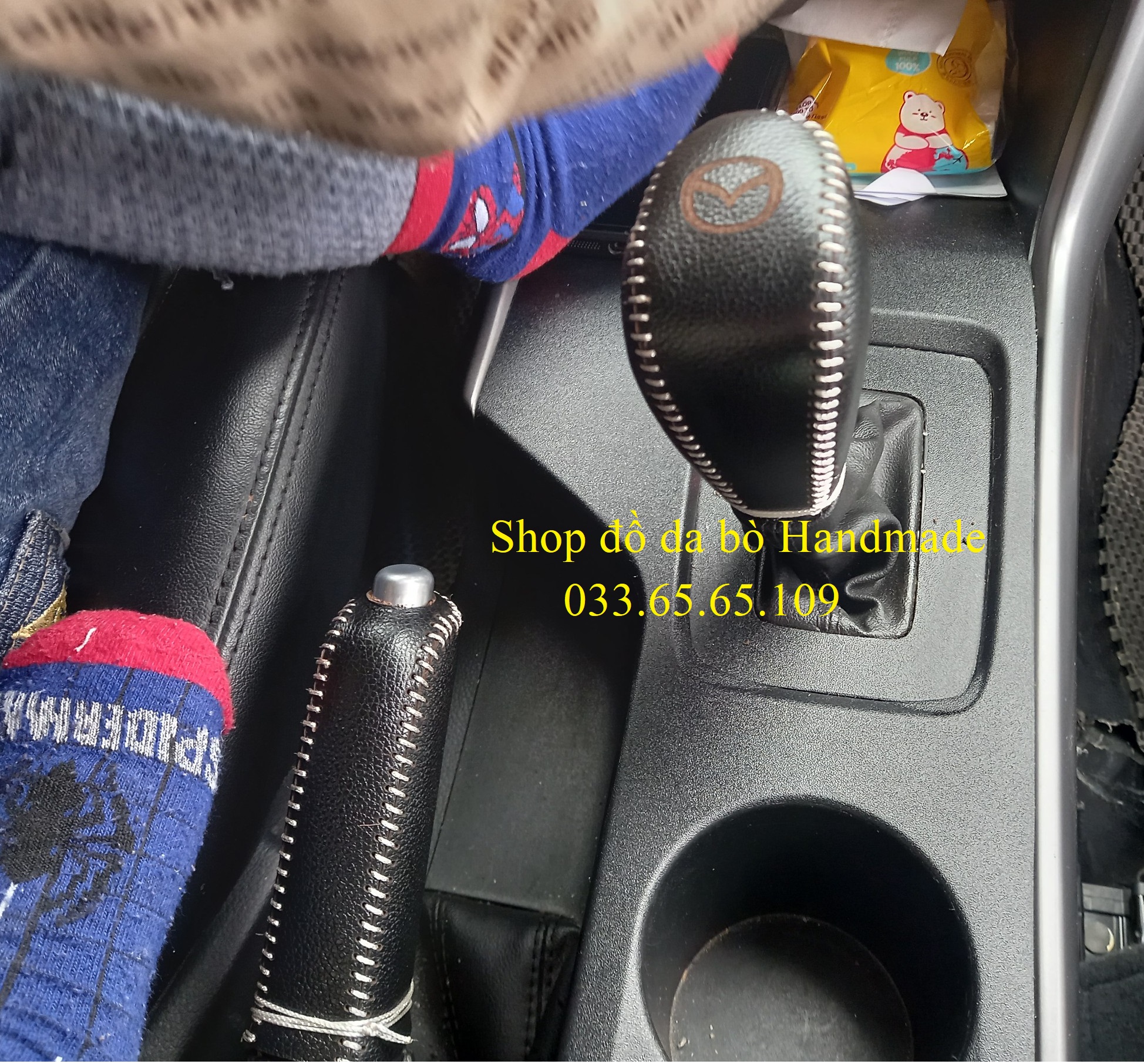 Bọc da cần số & phanh tay Mazda BT 50, BT50 số tự động