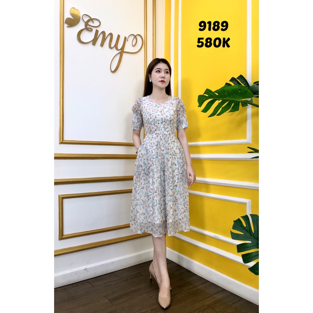 Đầm EMY EM9189 Xoè Hoạ Tiết Hoa