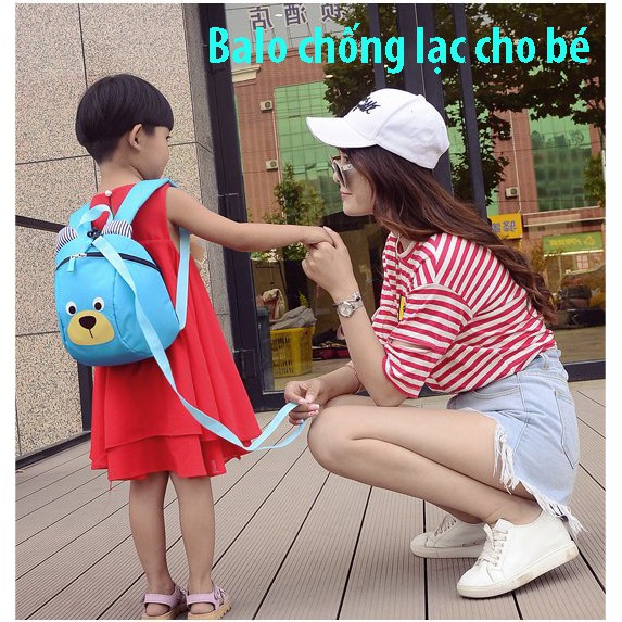Balo hình gấu có dây chông lạc cho bé