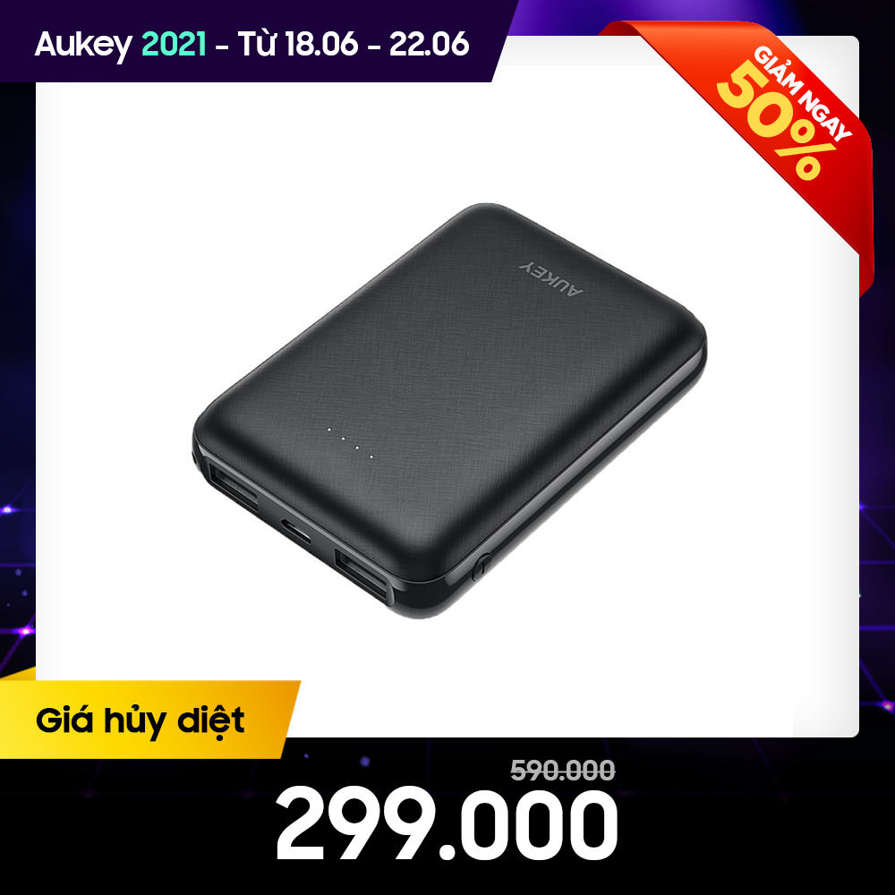 Pin Sạc Dự Phòng 10000mAh AUKEY PB-N66 2 Cổng Sạc 2.4A Công Suất 12W|ProductId:432