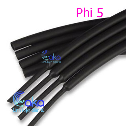 Combo 5 ống gen co nhiệt 5mm chiều dài 1 mét