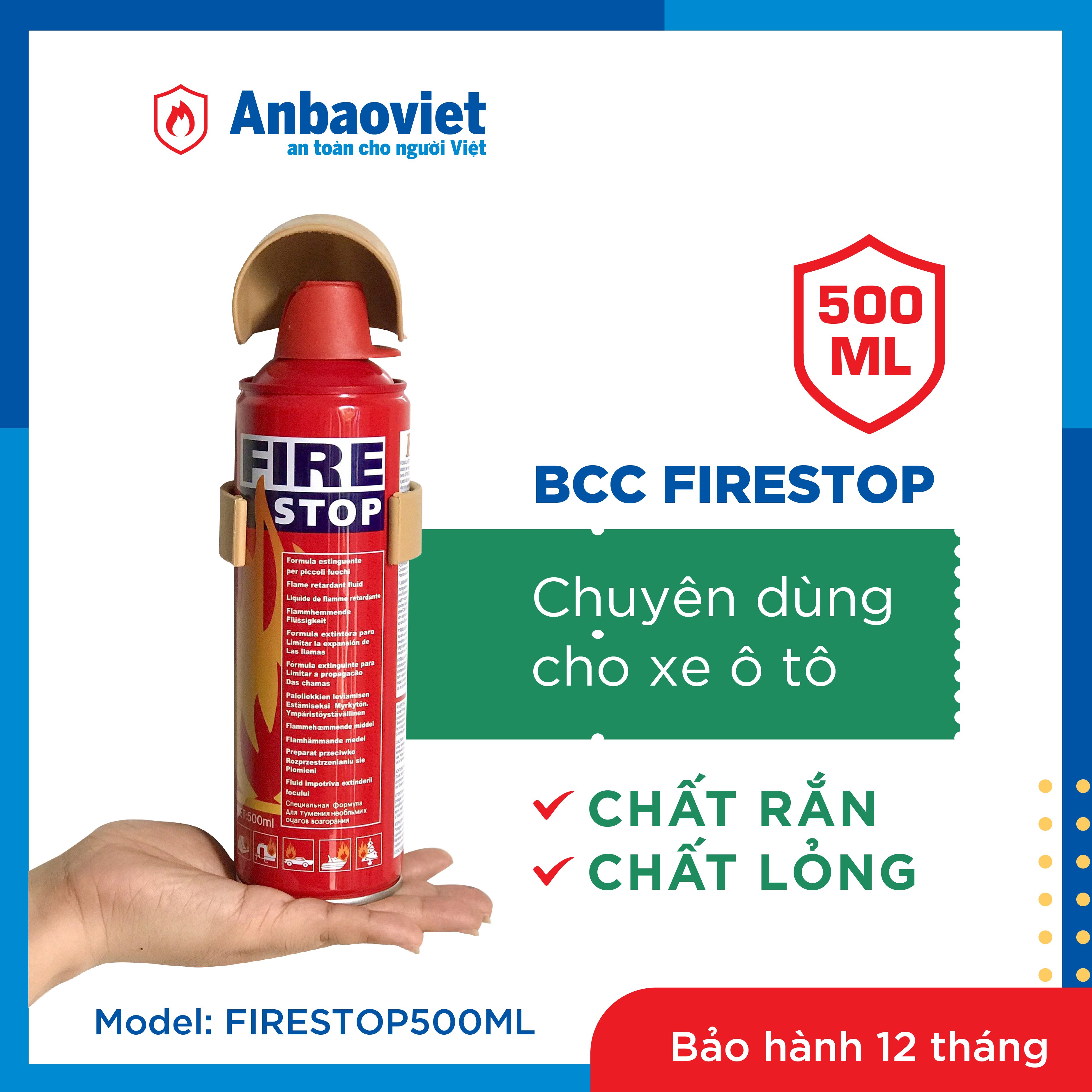 Bình chữa cháy mini Firestop – 500ml