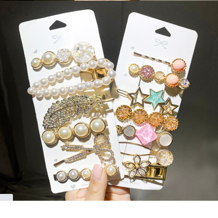 Set 6 Kẹp Tóc Ngọc Trai Siêu Sang Chảnh