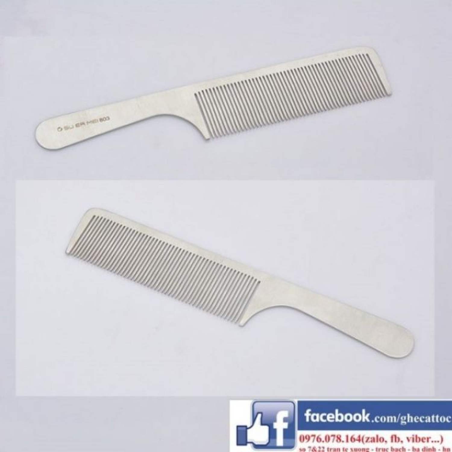 Lược thép bản to cắt tóc nam barber 803
