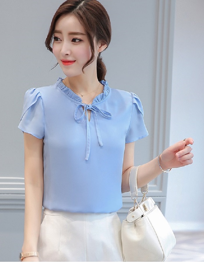 Áo kiểu nữ cổ bèo tay búp sen siêu đẹp