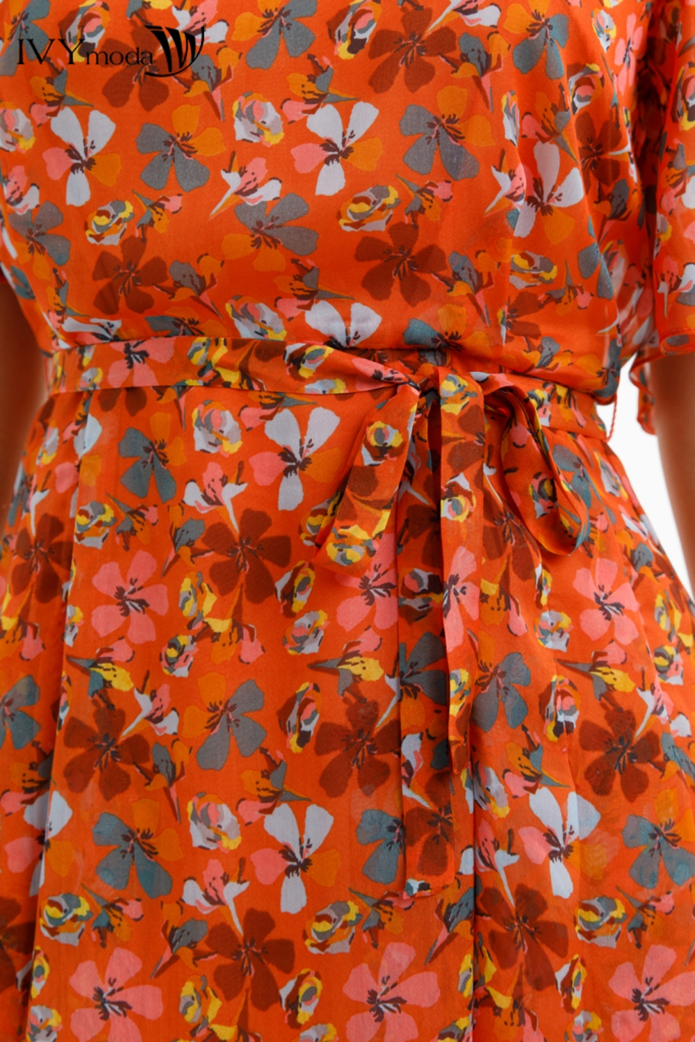Đầm lụa lệch vai IVY moda MS 48M7545