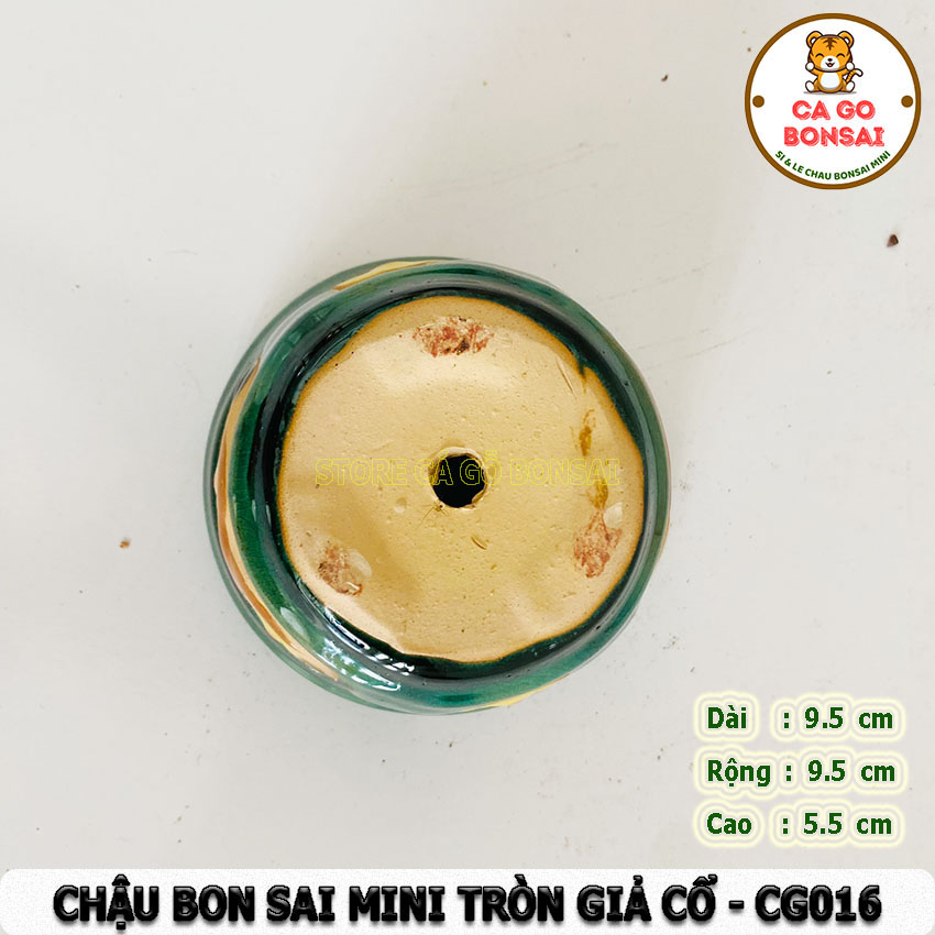 Chậu Bonsai Mini Tròn Giả Cổ - CG016