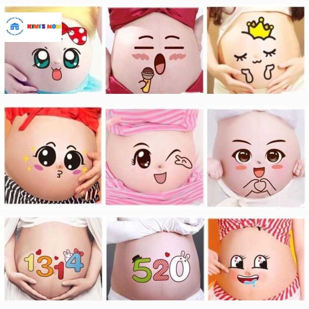 Hình dán bụng bầu dễ thương