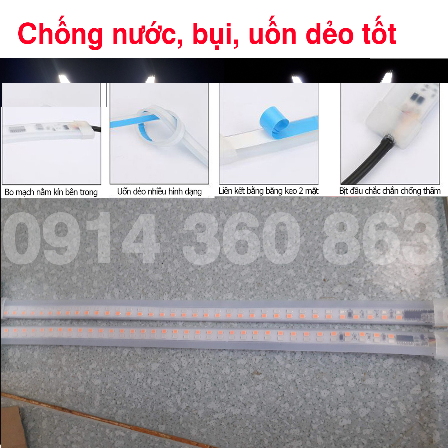 2 dây đèn LED mí audi DRL Xi nhan chạy đuổi