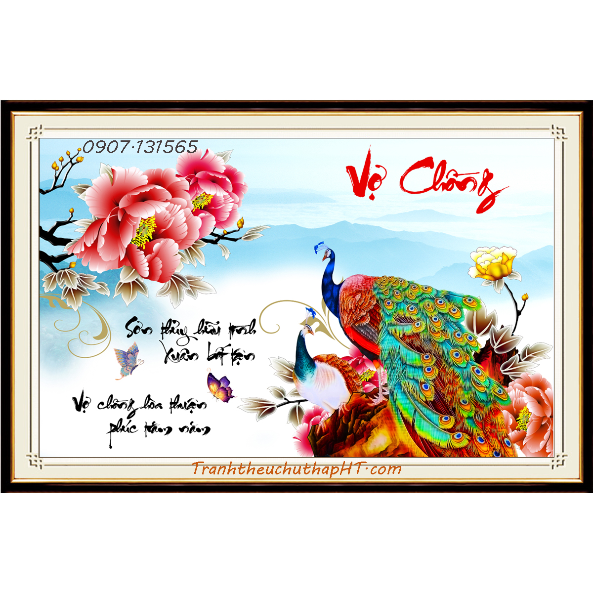 Tranh đính đá cao cấp vợ chồng thiên nga (tự làm)