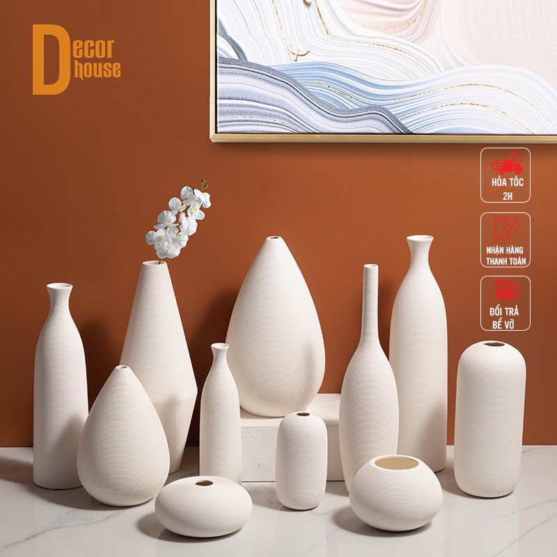 Bình hoa - Decor - trang trí - cắm hoa phong cách tối giản