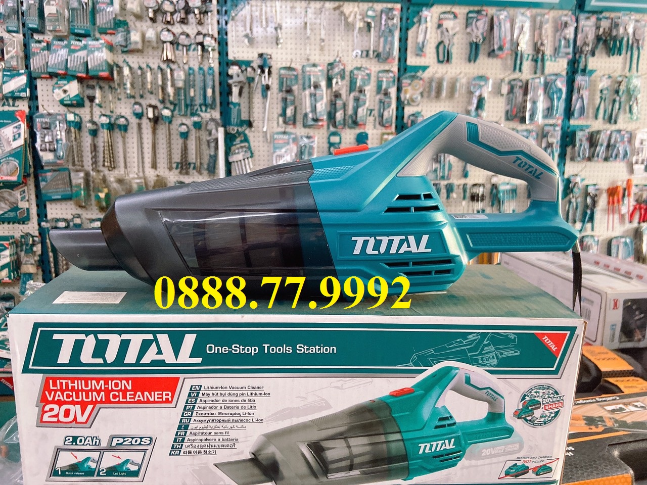 Máy hút bụi pin 20V TOTAL TVLI2001 | Máy hút bụi dùng pin Điện thế pin: 20V Khả năng chứa bụi: 0.7L, dùng để làm sạch bụi, không gồm pin sạc