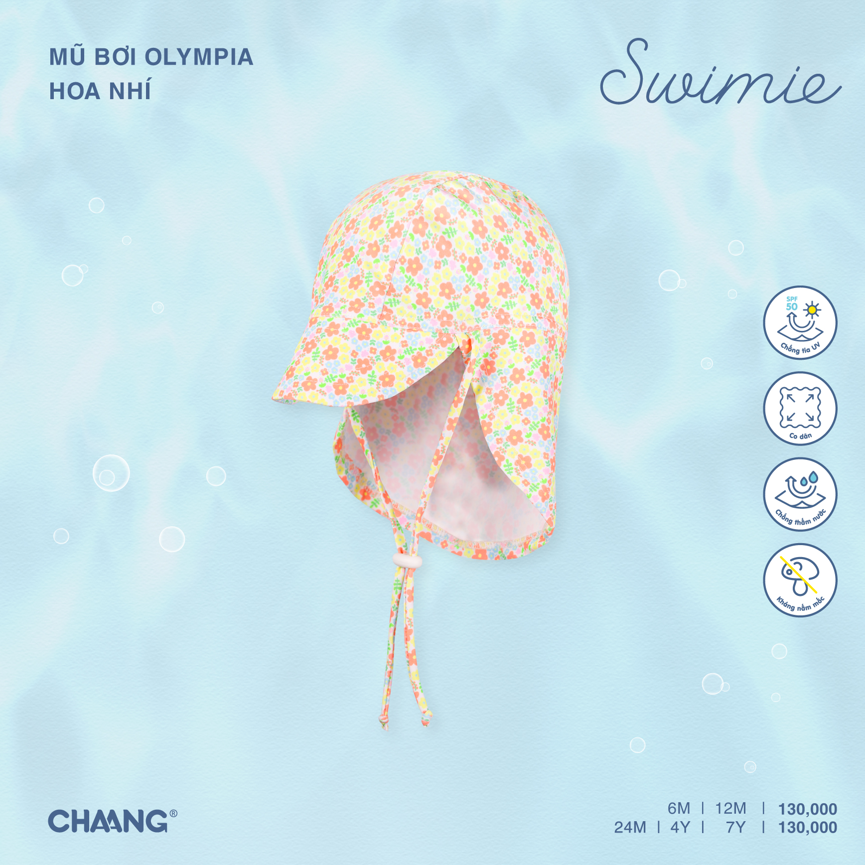 [CHAANG] Mũ bơi vành rộng Olympia Chaang