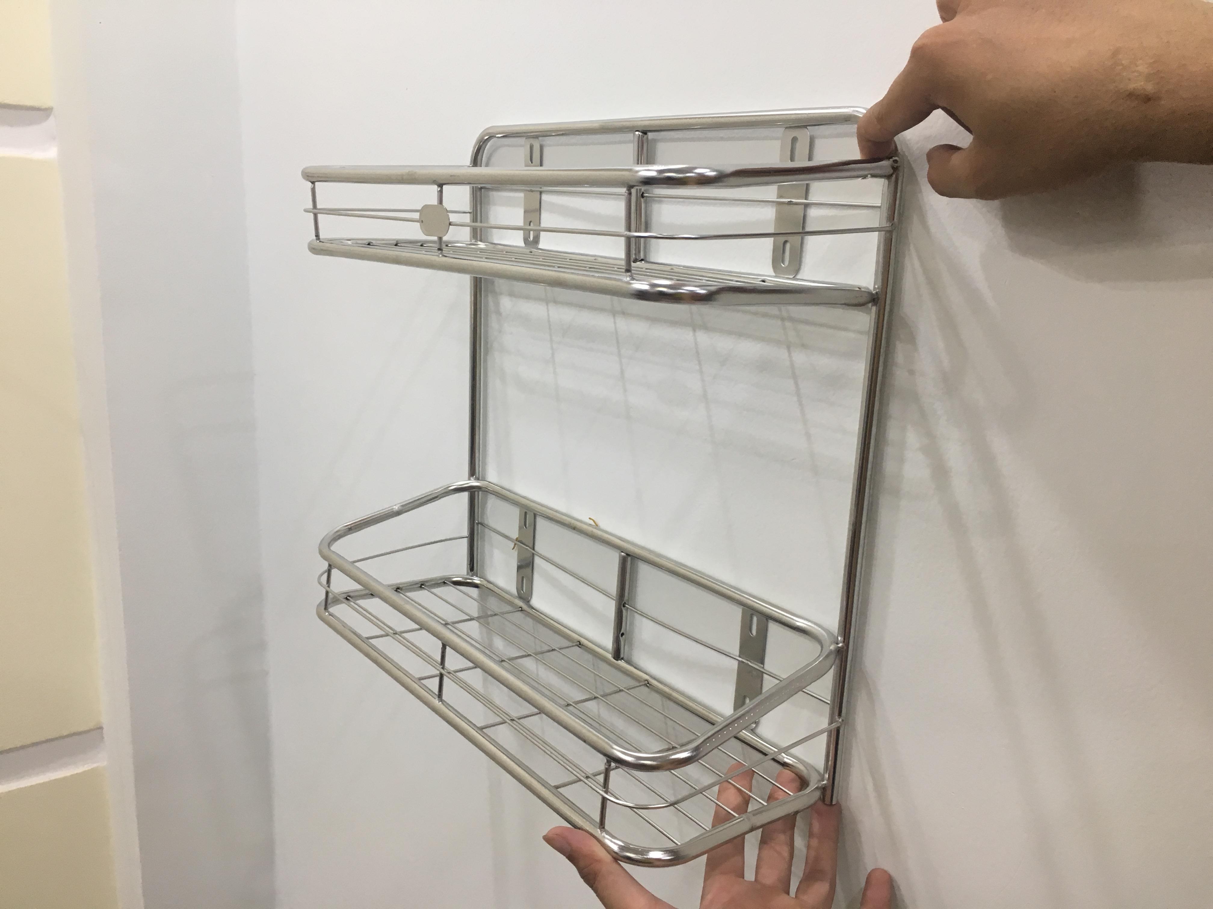 KỆ ỐNG INOX ĐỰNG GIA VỊ 2 TẦNG