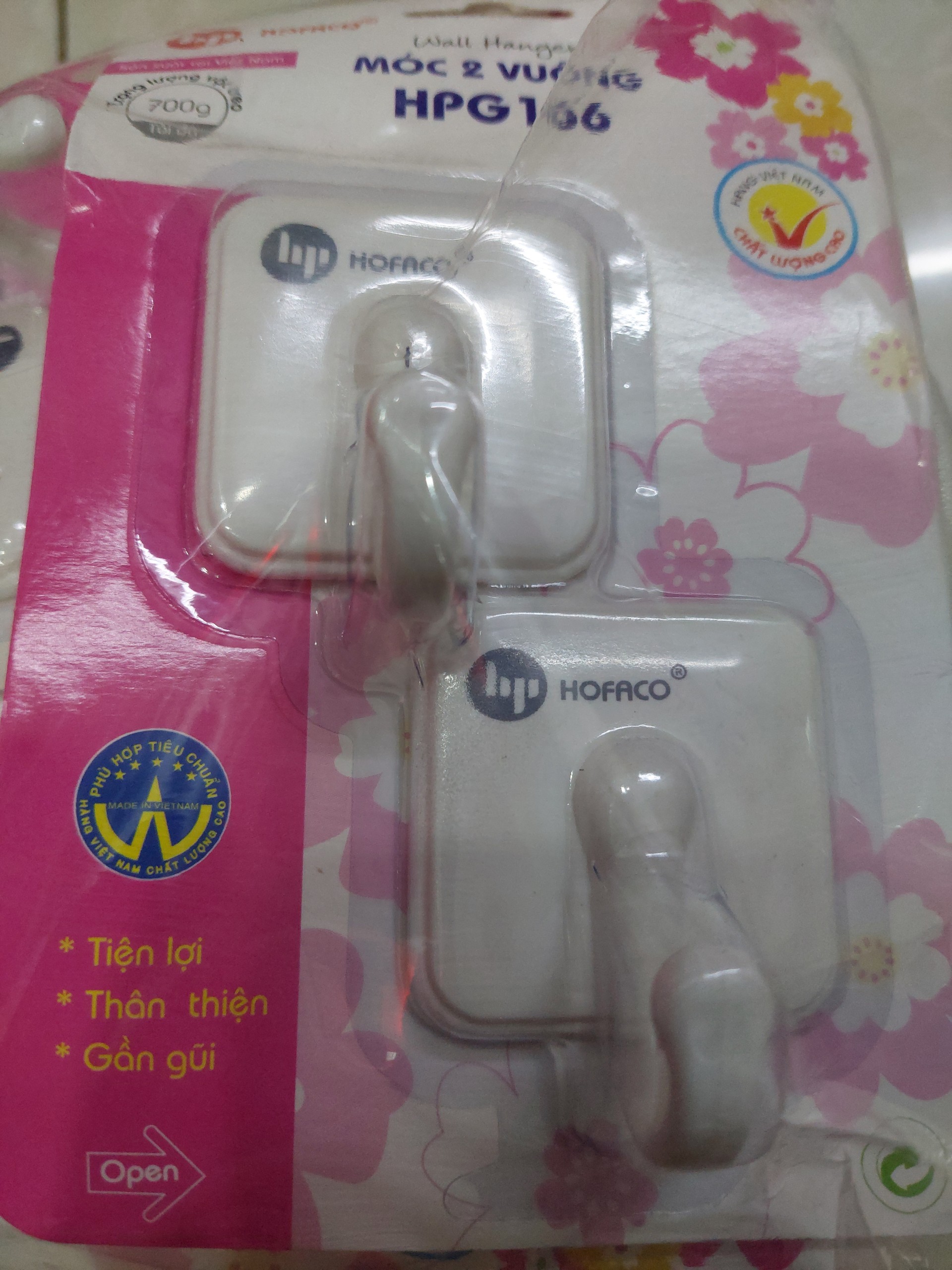 2 cái móc Vuông Hofaco sức treo 700gr