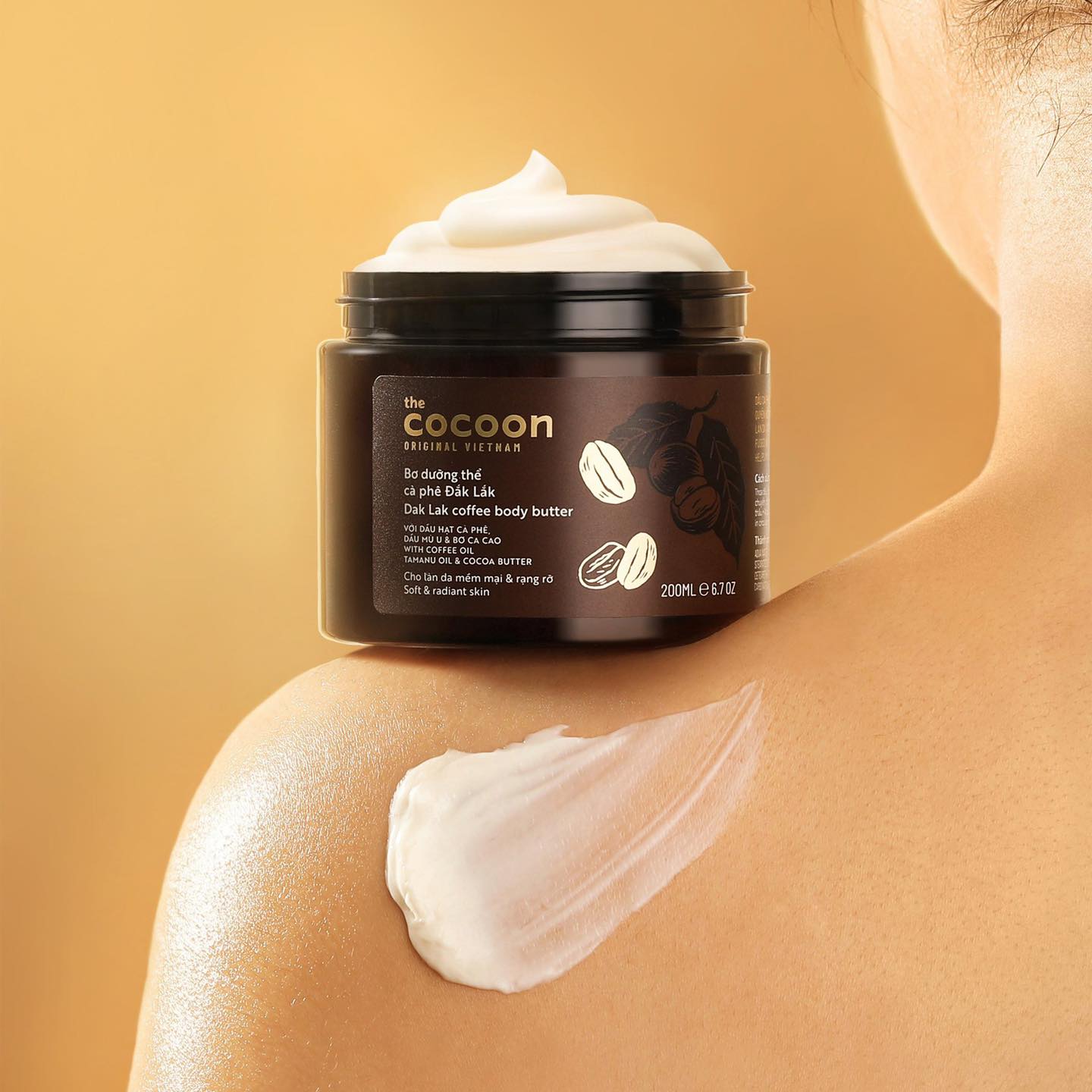 Bơ dưỡng thể body cà phê Cocoon cấp ẩm, làm mềm da