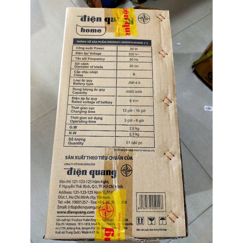 quạt sạc tích điện điện quang