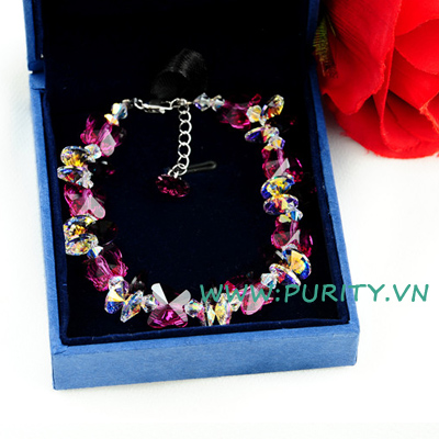 Lắc Pha Lê Bướm Hồng