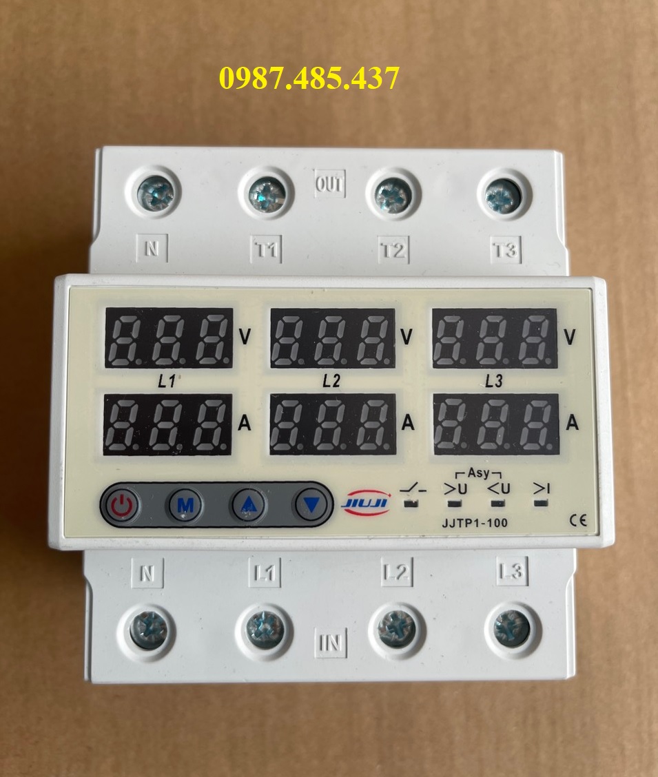 Thiết bị bảo vệ điện áp 3 pha 100A - bảo vệ mất pha mất trung tính điện 3 pha 4 dây