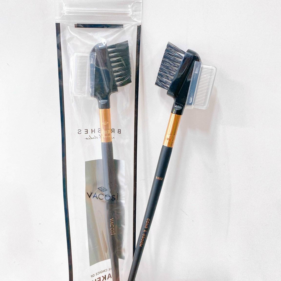 [HCM] Cọ Lược Và Bàn Chải Vacosi Eyebrow Brushe Br02