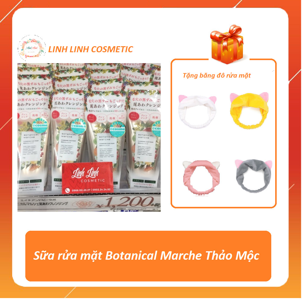 (tặng kèm băng đô rửa mặt) SỮA RỬA MẶT THẢO MỘC BOTANICAL MARCHE - Linh Linh cosmetic
