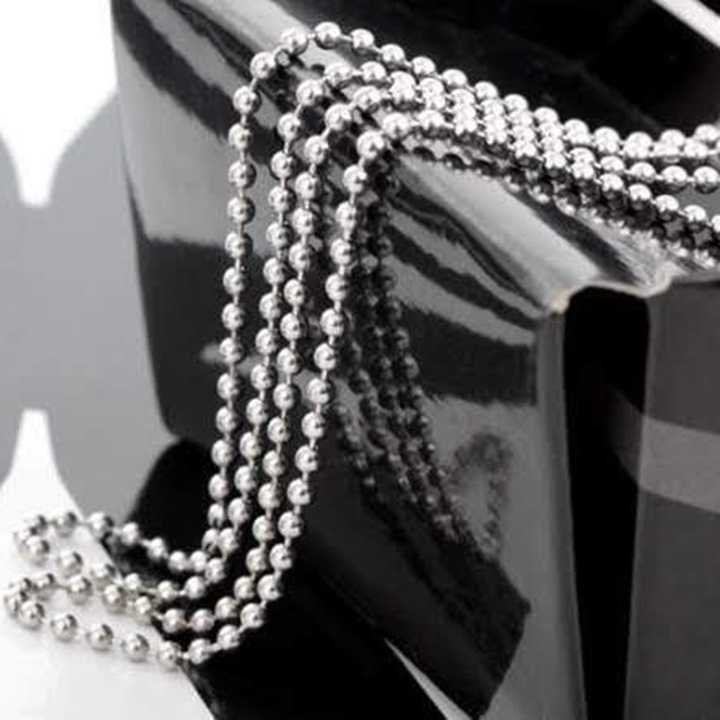 Dây chuyền bi titan loại mỏng nhỏ dài 60cm D01 bi 1.6mm dây chuyền nữ bi