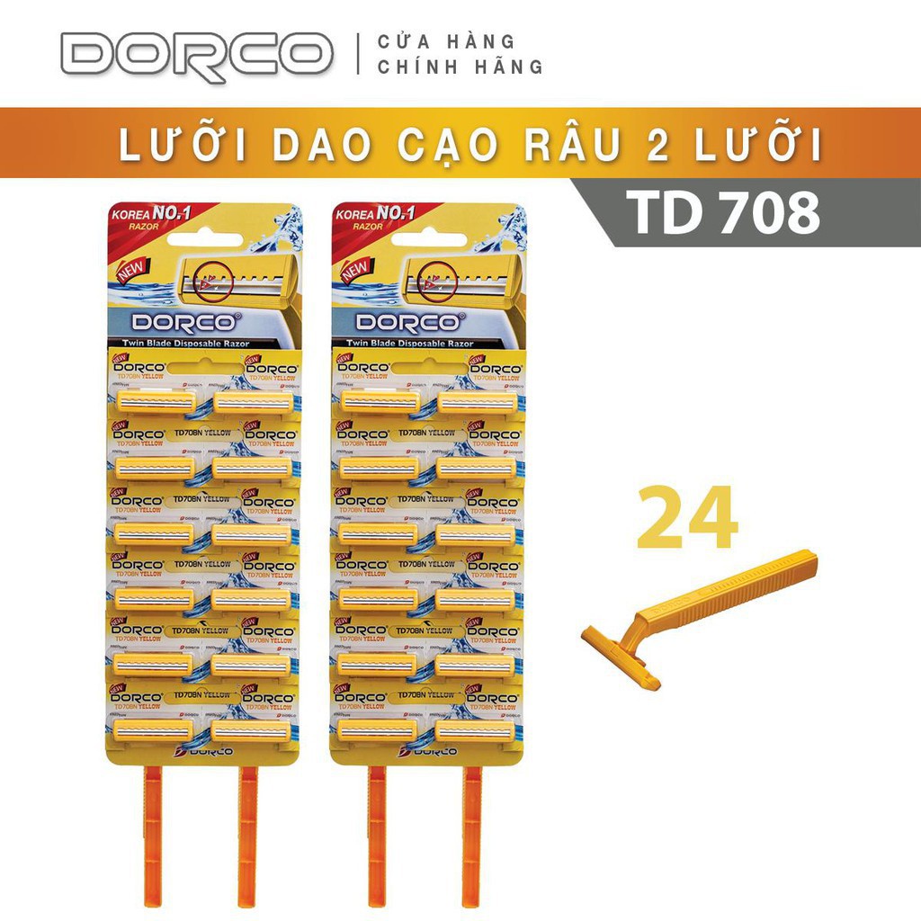 Vỹ 2 lưỡi Dao Inox cạo râu 1 lần DORCO