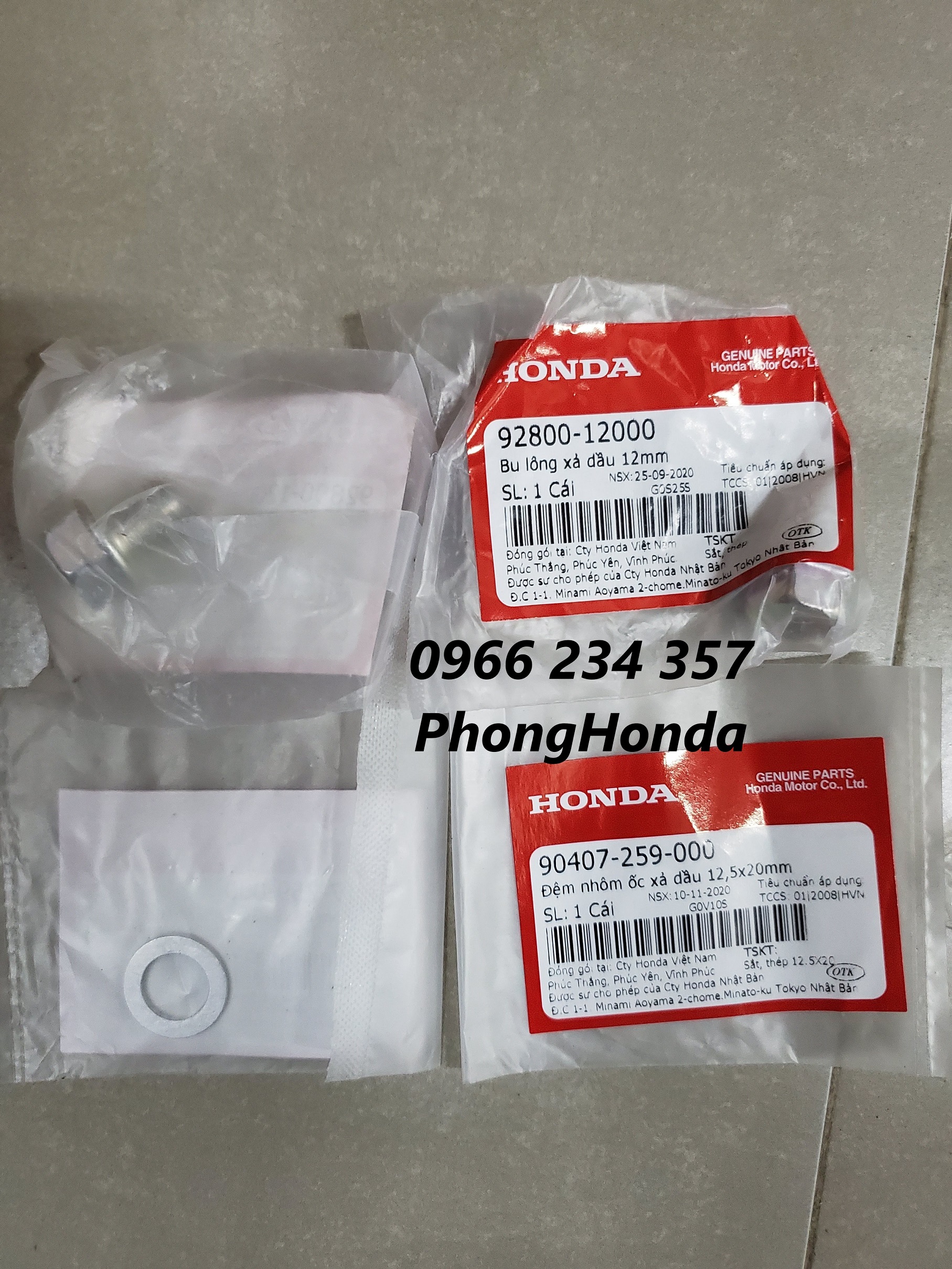 Ốc + long đền xả nhớt xe số honda