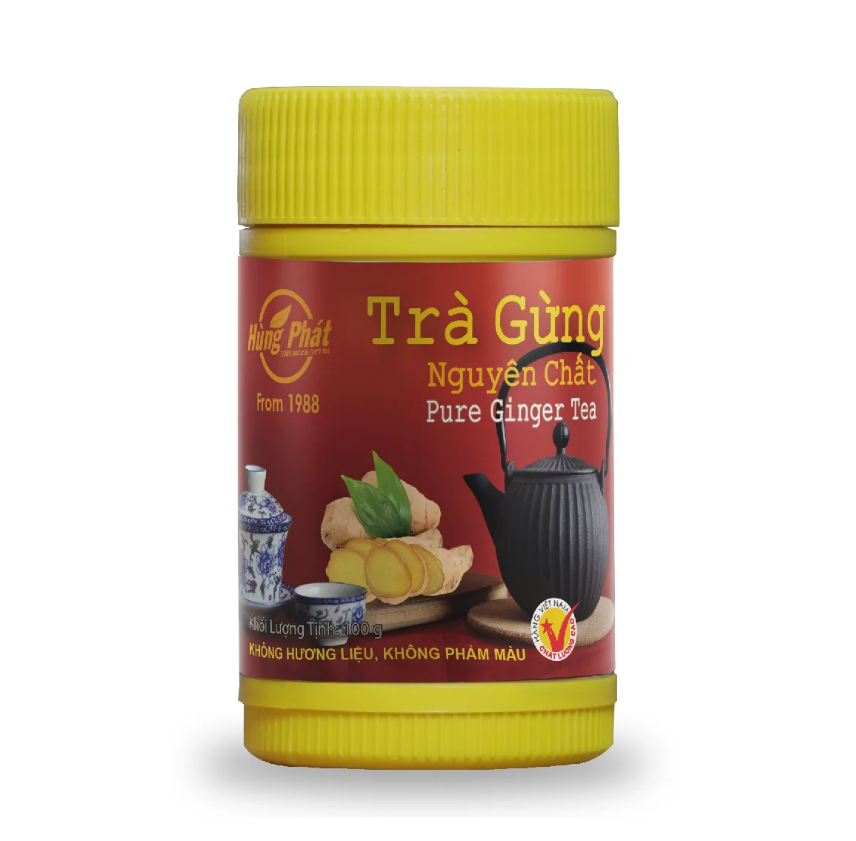 Trà Gừng Nguyên Chất (Hũ Dạng Bột 100g) - Trà Hùng Phát