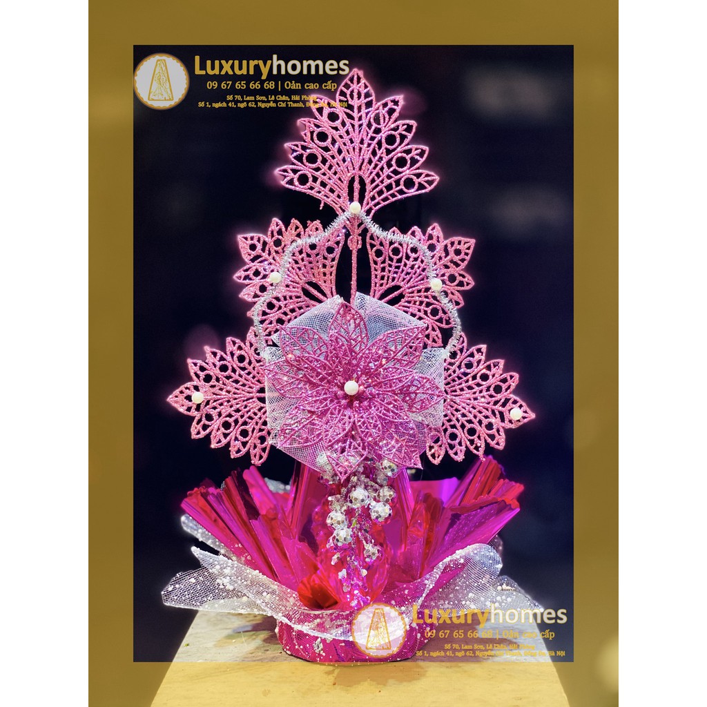 Oản stem gold leaf Pearl Pink | oản Pearl | oản Road | oản ceremony | oản Fortune Fortune | items worship | | Lu