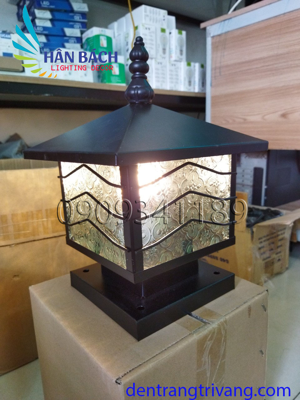 ĐÈN TRỤ CỔNG Phi 200(shop tặng bóng LED)