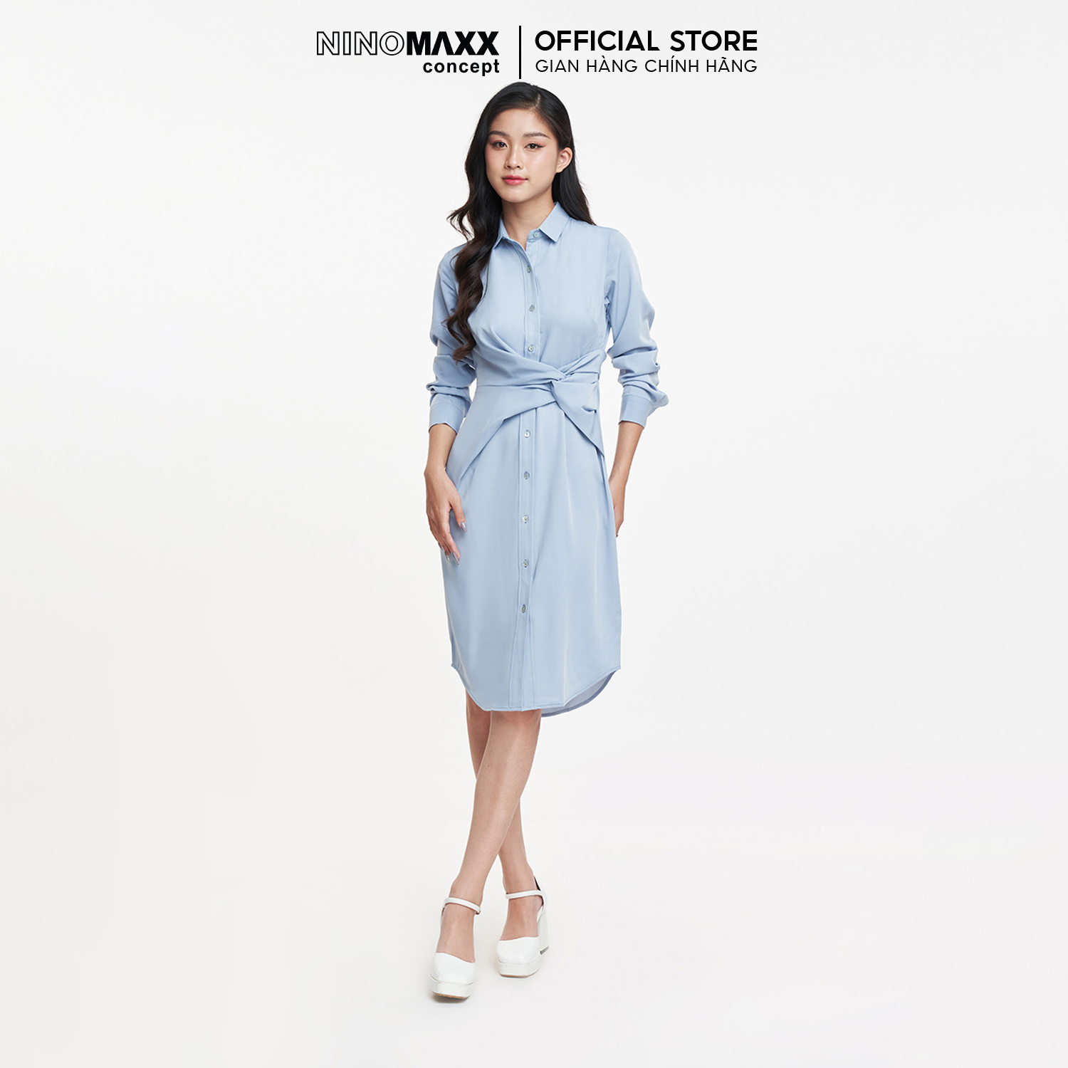 [Nhập NOVFALAZSOCIAL01 giảm 100K đơn 400K] N&M Club Đầm thời trang Nữ vải Lụa Sen 2104100