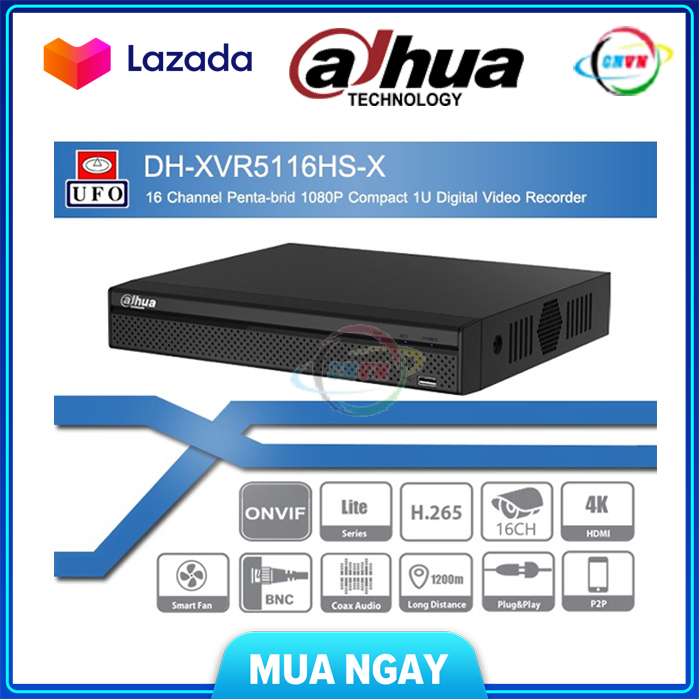 [HCM]Đầu Ghi Hình Dahua XVR5116HS-X 16 Kênh - Hàng Nhập Khẩu-Công Nghệ Việt Nam