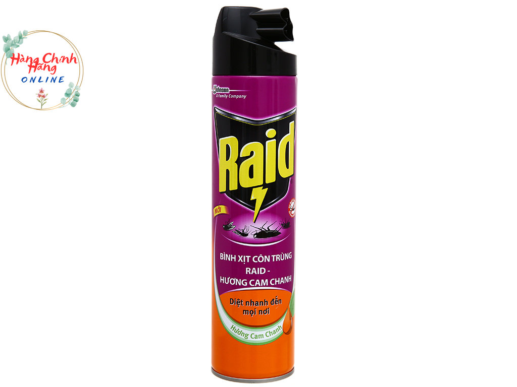 Bình Xịt Côn Trùng RAID 600ml Hương Lavender/Không mùi/Hương chanh
