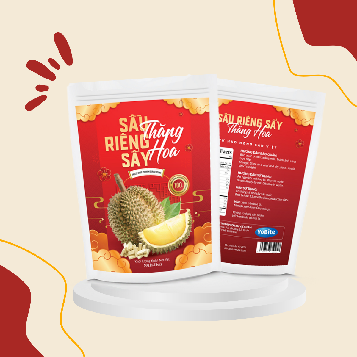 Sầu Riêng Sấy Thăng Hoa YOBITE 50gr