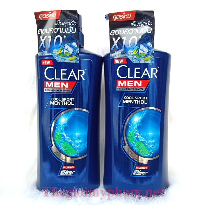 Combo 2 Chai Dầu Gội Clear Men 390g Thái Lan