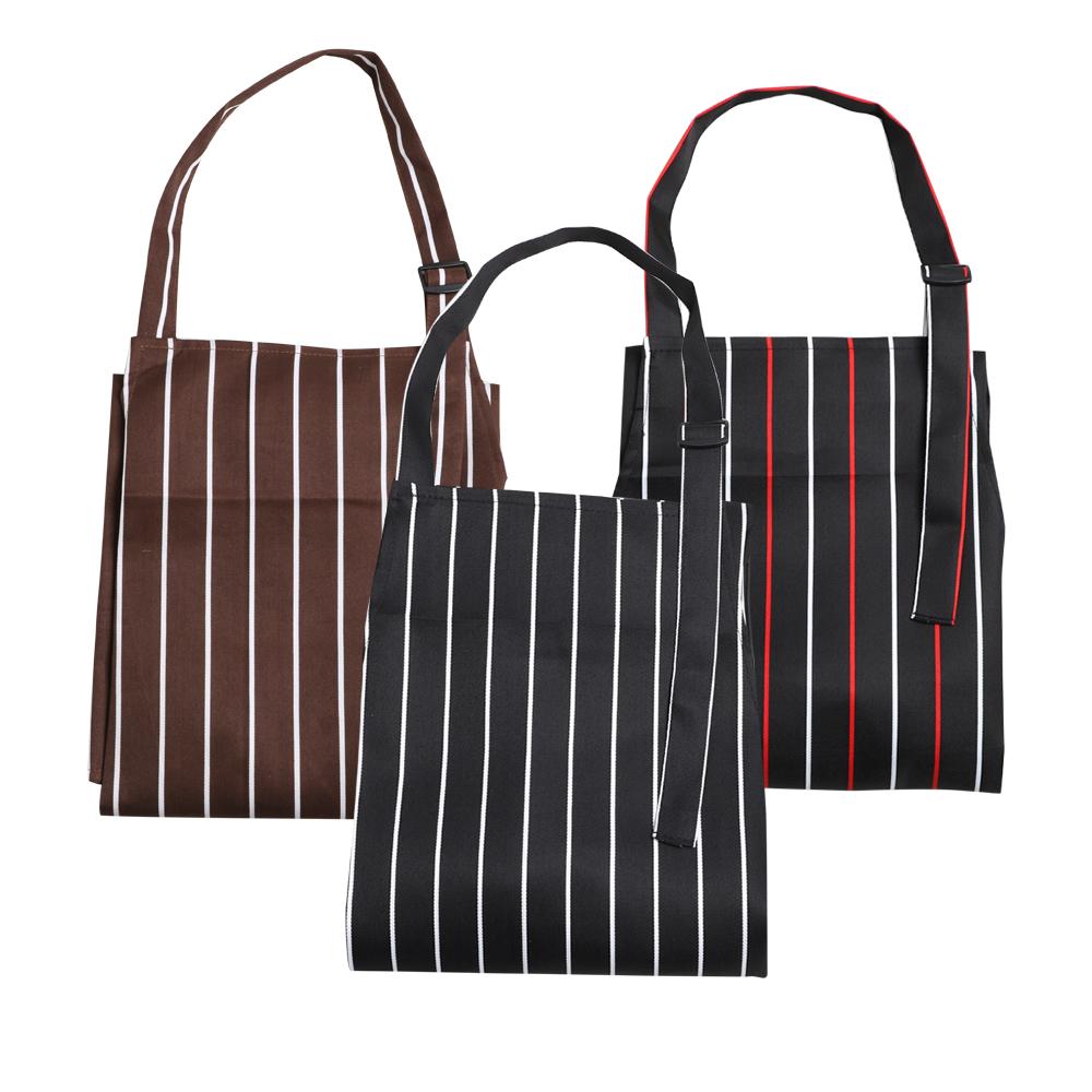 Fashion Adult Black Stripe Bib Home Kitchen Chef Restaurant Waiter Aprons for Cooking Baking Cooking Apron With Pockets For Man Woman Adjustable Apron