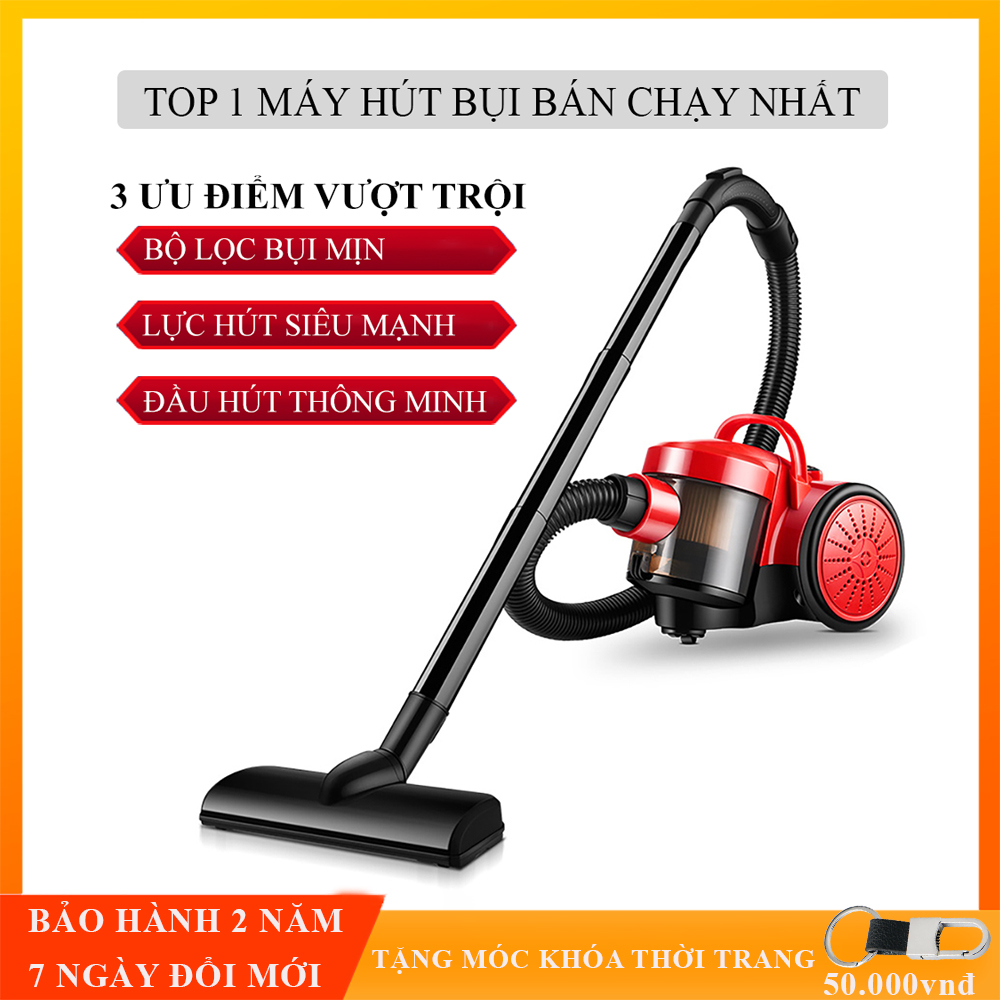 Máy hút bụi cầm tay công suất 1000W, máy hút bụi gia đình đa năng với nhiều đầu hút và phạm vi làm việc rộng giúp bạn tiết kiệm thời gian lau dọn căn nhà. Bảo hành 2 năm, lỗi 1 đổi 1 trong 7 ngày.