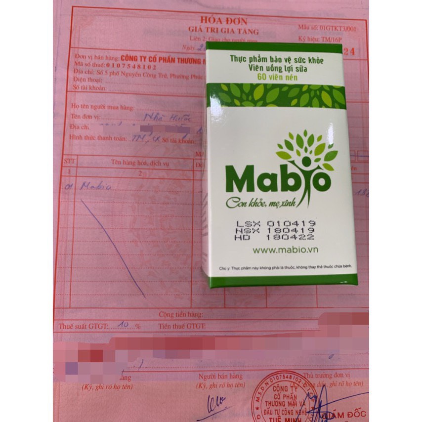 [HCM]MABIO - Viên Uống Lợi Sữa (Hộp 60 Viên)