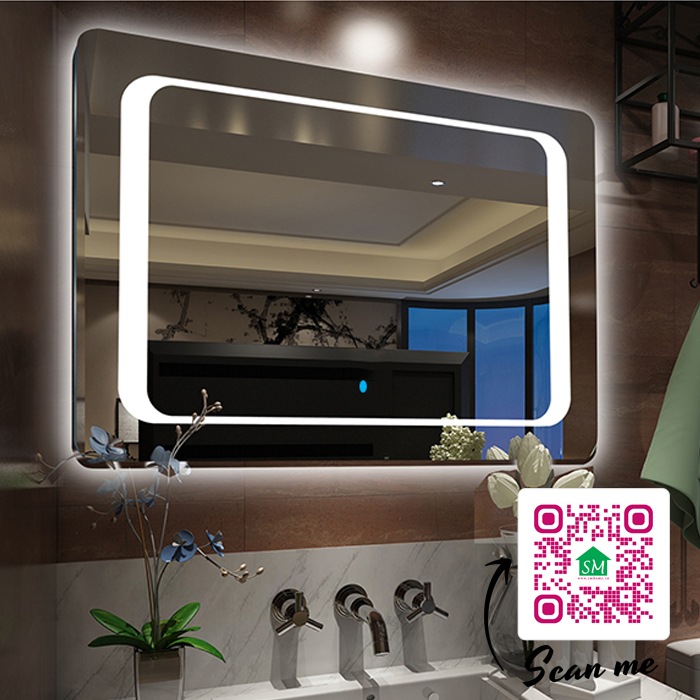[700 x 900mm] Gương đèn led phòng tắm SMHome GNT01 - Tích hợp đèn led và công tắc cảm ứng trên gương