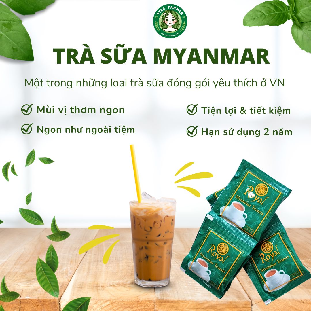 Set 15 gói nhỏ 20g trà sữa Royal Myanmar Teamix, trà sữa đóng gói tự pha - DATE 2027