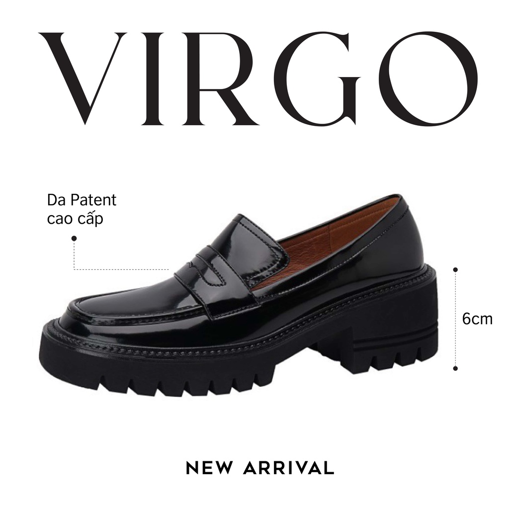 Giày Loafer da thật Virgo màu đen