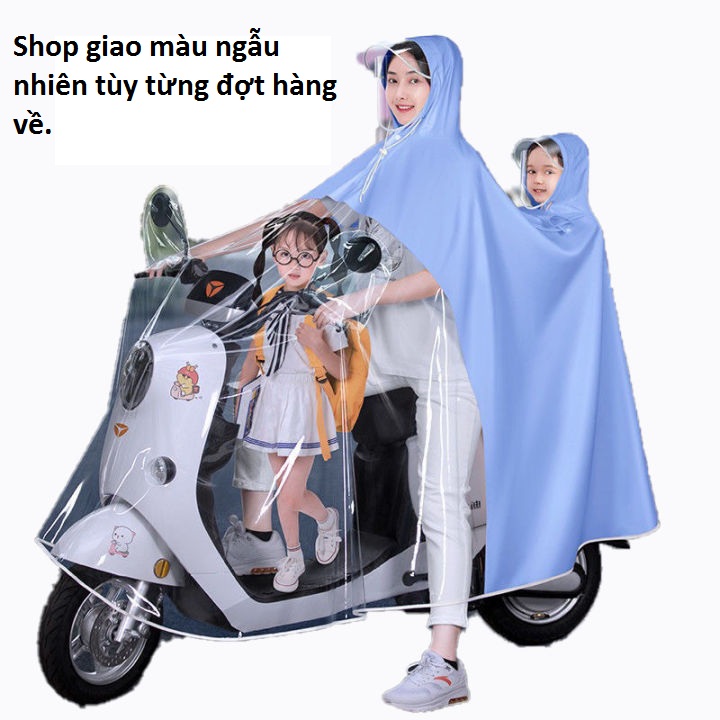 Áo mưa nửa người trong suốt, rộng rãi che toàn thân, chất liệu cao cấp